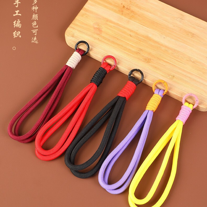 Color matching knotted mobile phone lanyard creative short woven lanyard mobile phone case key ring removable anti-loss rope