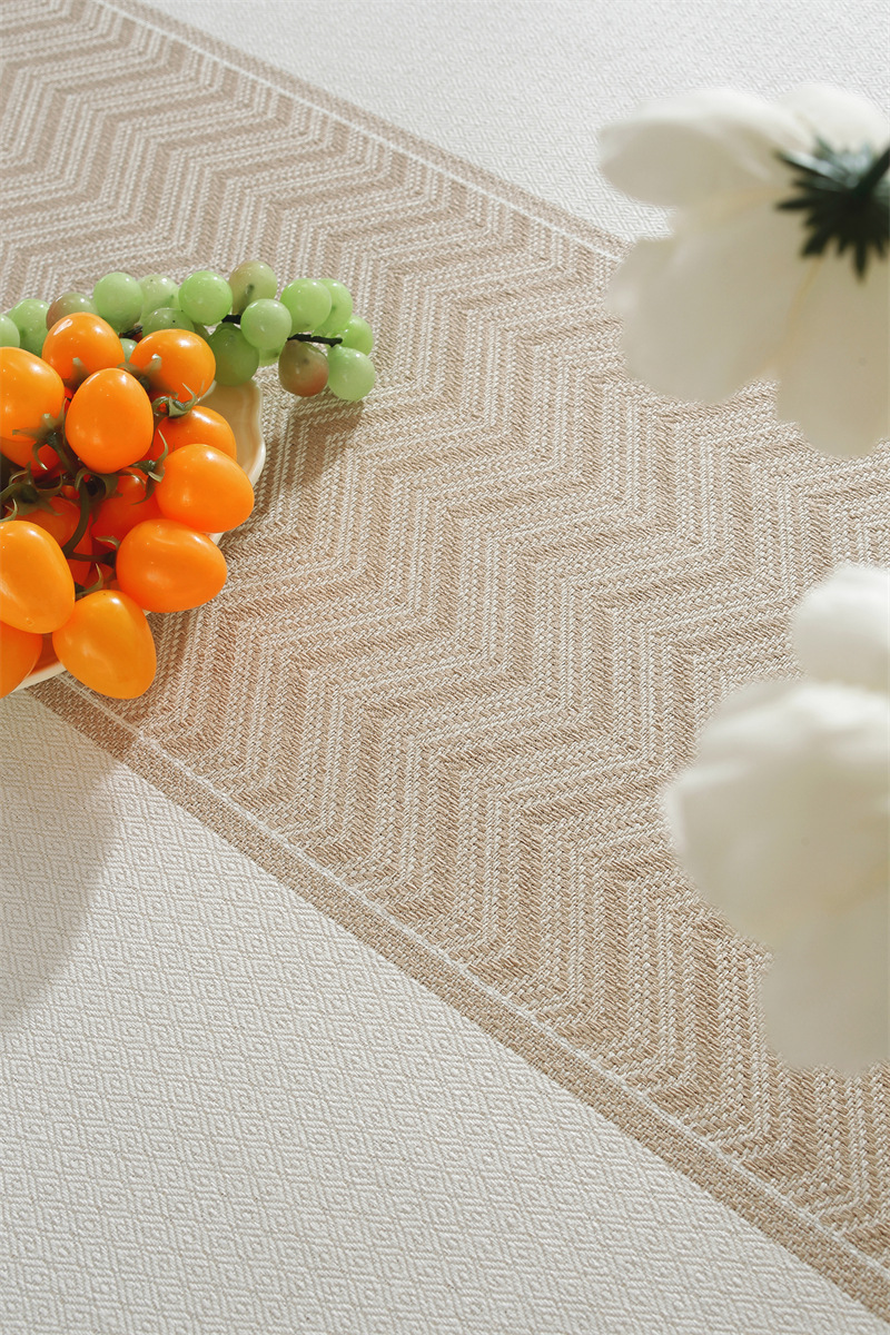Nordic Vintage Geometric Diamond Tablecloth In White And Brown_voghion.com