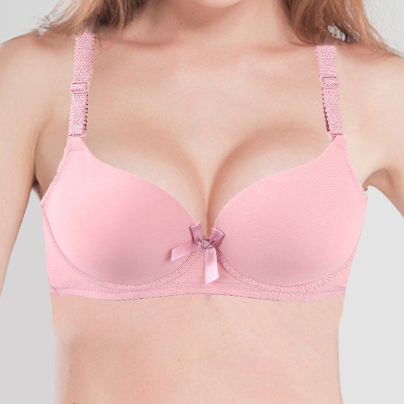 Foreign Trade Sexy Intimates for Women with Big Breasts, Pure Color Glossy One-Piece Seamless Large Size Bra, Push-Up Anti-Sagging