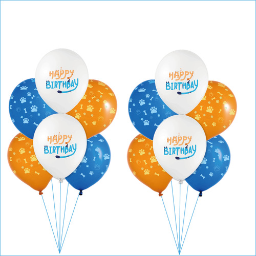 Cross-border new game dog theme set, flag banner, cake insert, latex balloon party supplies