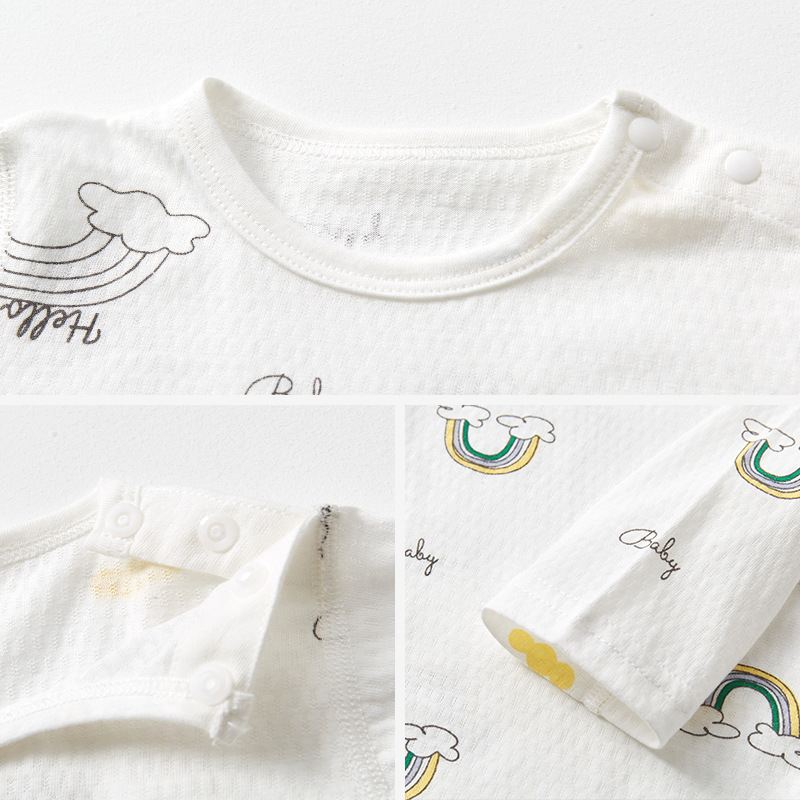 Traje de bebé de verano para niños y niñas de manga larga de dos piezas de aire acondicionado para niños ropa de bebé