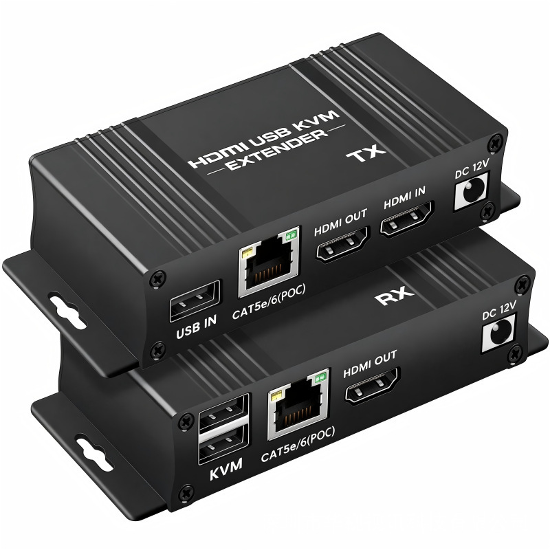 HDMI Network Cable Extender 50m with Kvm1080P60Hz Single Power Supply Poc Power Supply HDMI Extender