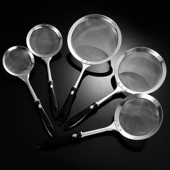 不鏽鋼網漏油格 黑色手柄寬邊網漏 家用火鍋廚房漏勺過濾網笊籬油