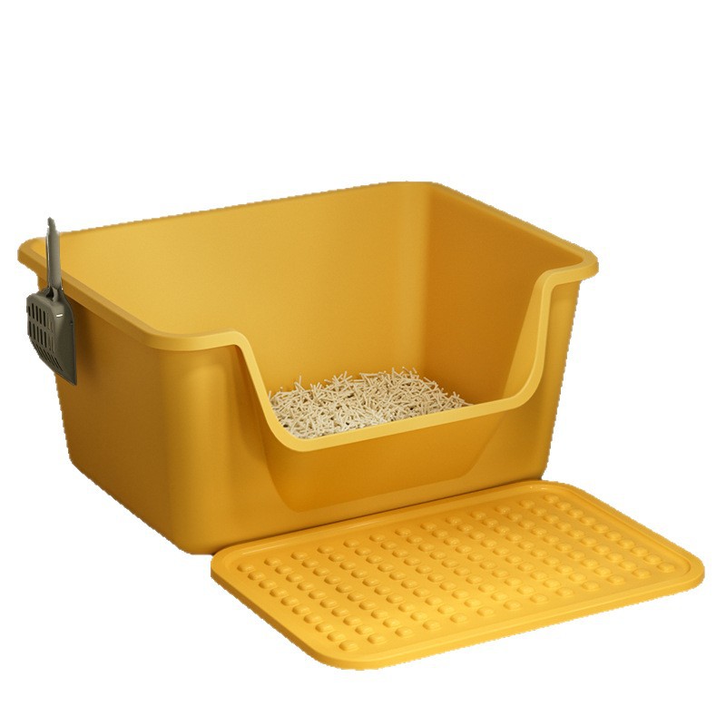 La caja de arena de plástico para gatos de gran tamaño, anti-sacando la bañera gigante semicerrada, inodoro para gatos, lavabo para arena para gatos, suministros para mascotas