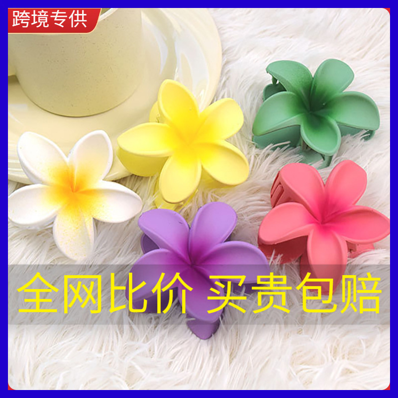 可爱少女夏日度假风鸡蛋花抓夹沙滩海边发卡后脑勺盘发鲨鱼夹子女|undefined