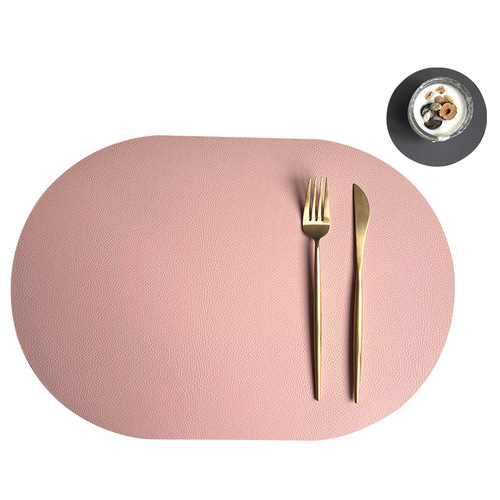 Amazon Oval Leather Plate Mat PU Western Placemat Home Ins Style Dining Table Mat Insulated Placemat Nordic Coaster