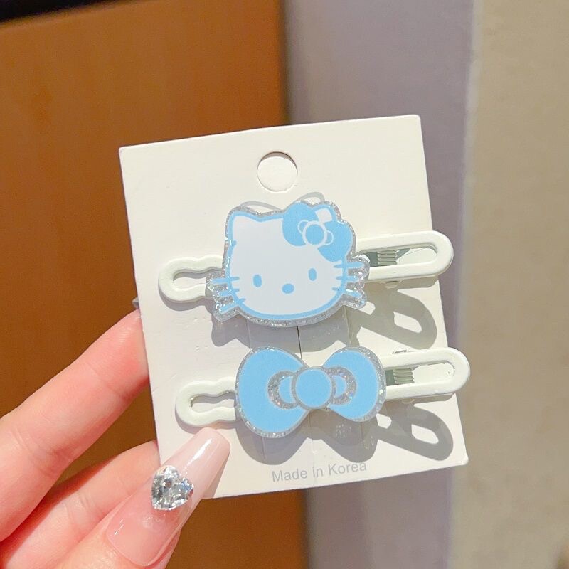 かわいいシームレスなサイド前髪クリップ、甘いガーリーハートロンググリッターキャットダックビルメイクアップポジショニングヘアクリップ|undefined