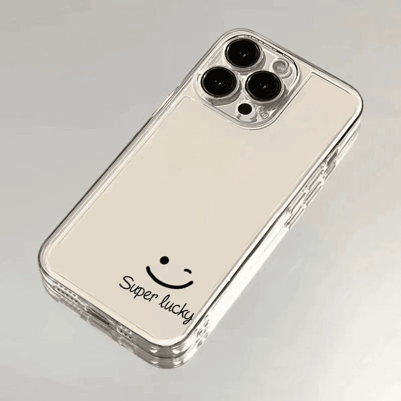 Чехол для Apple iPhone 16 Pro Max, прозрачный ТПУ «Super Lucky» с смайликом, защита от падений