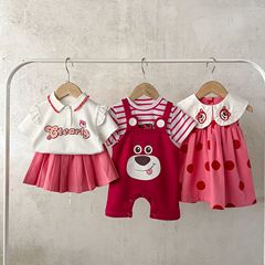 ins韓版女寶寶套裝夏裝2023新款嬰兒背帶褲兩件套小童套裝洋氣潮