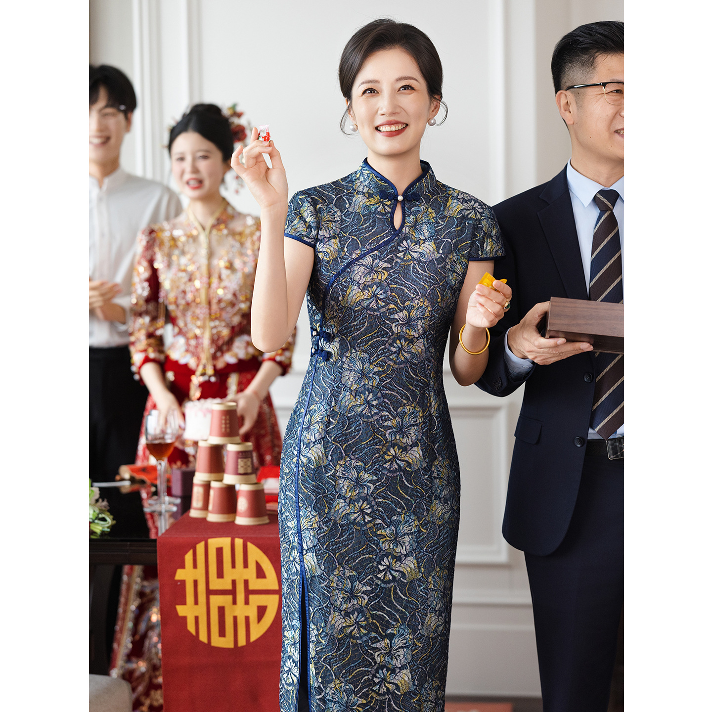 改良旗袍年轻妈妈结婚礼服喜婆婆婚宴装2025新款高贵平时可穿夏季