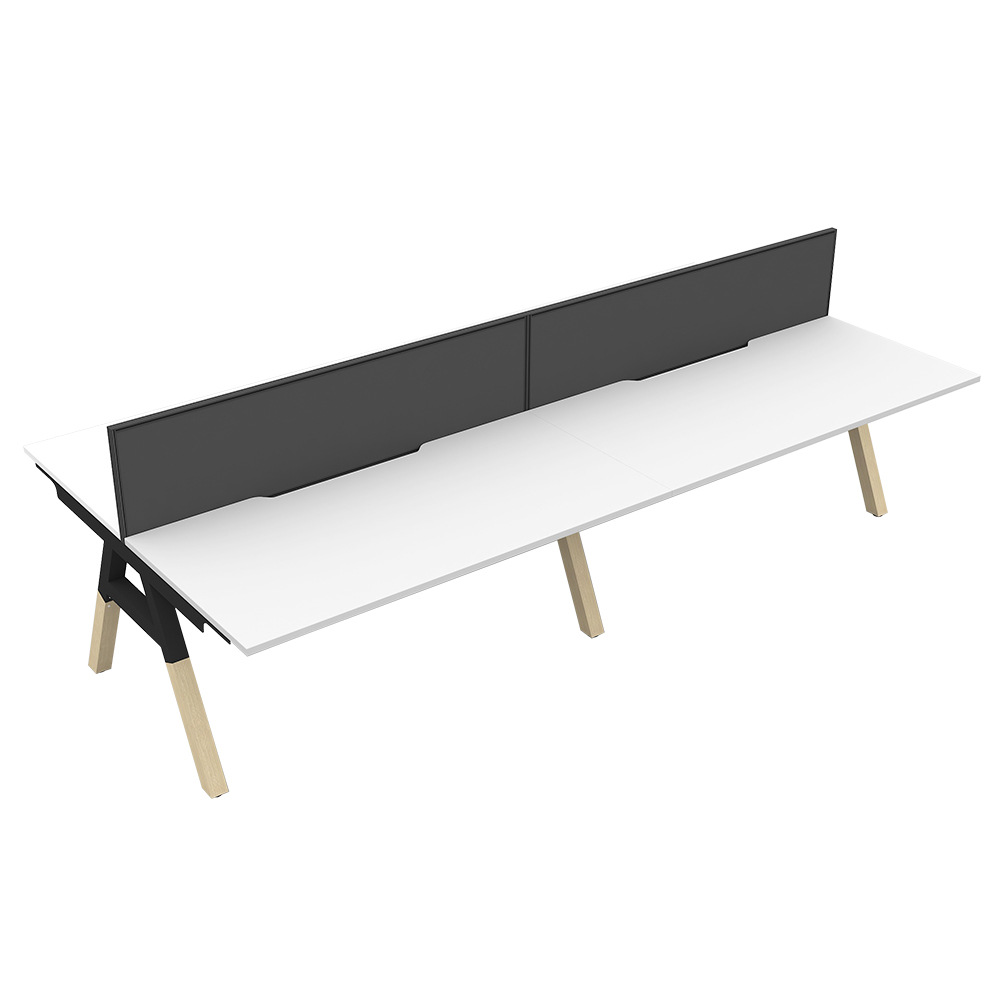 Mesa de personal en blanco y negro mesa de computadora de cuatro personas mesa de mesa de mesa mesa de mesa de conferencias muebles de oficina
