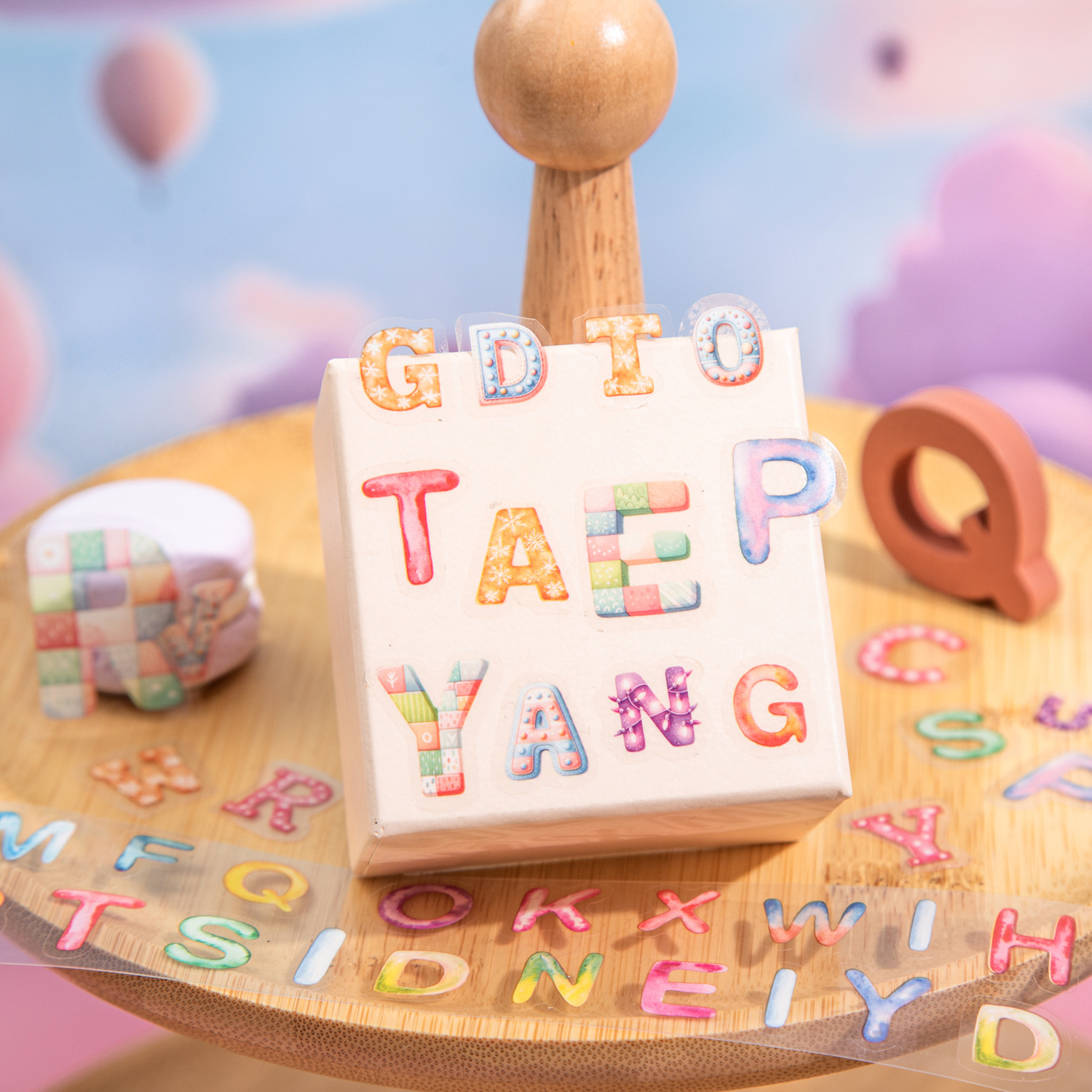 Hermoso día PET película de corte cinta alfabeto paraíso letras inglesas libro de texto pegatinas de decoración básica