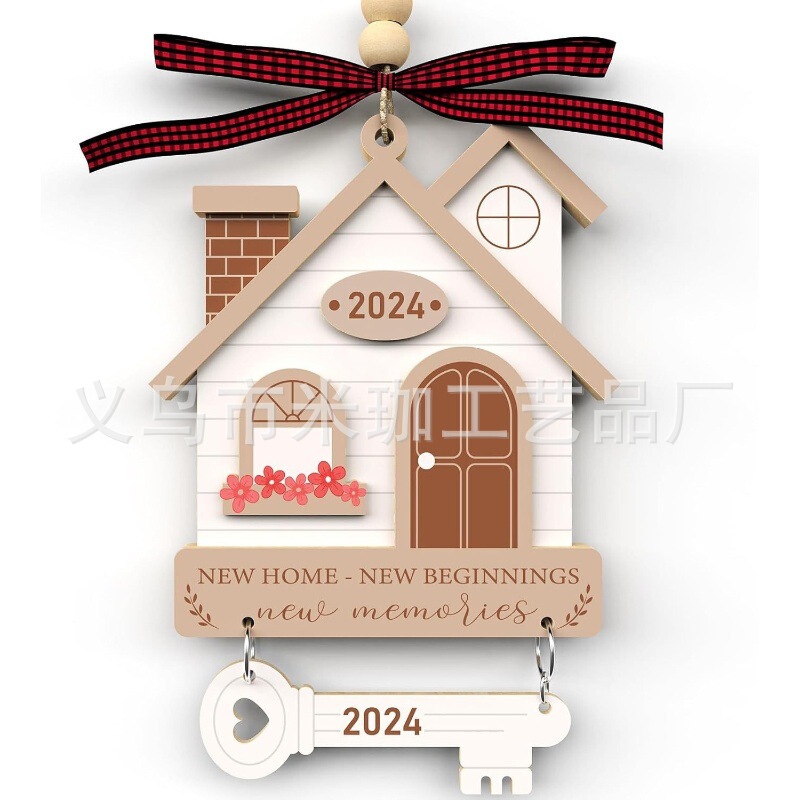 2025年越境新築祝いギフト クリスマス 母の日 バレンタインデー 装飾品 玄関用丸型木製吊り飾り|undefined