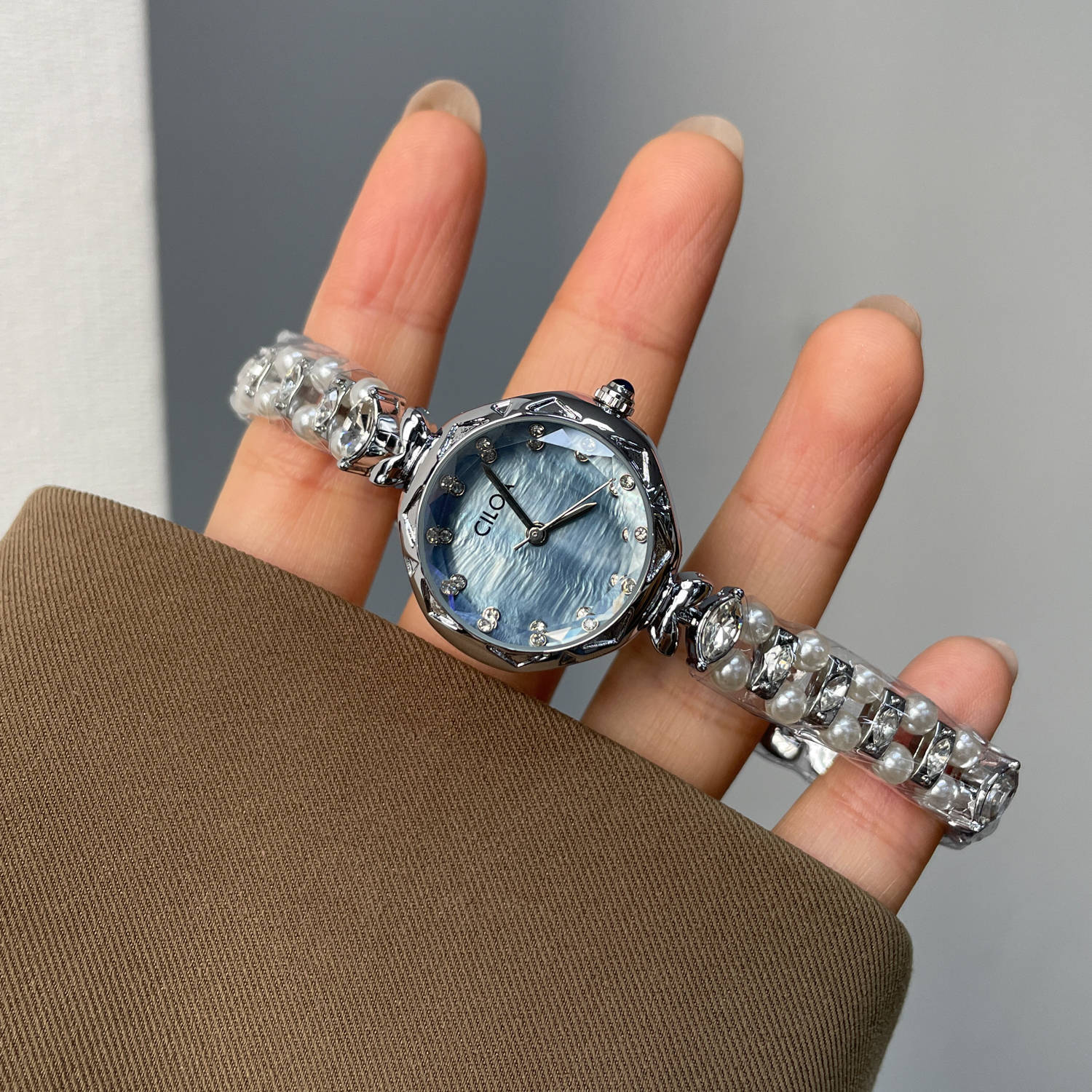 Ciloa Watch Small Blue Bead Elegant Watch Women's Brand Tiktok Cross-Border Custom Watch Watch