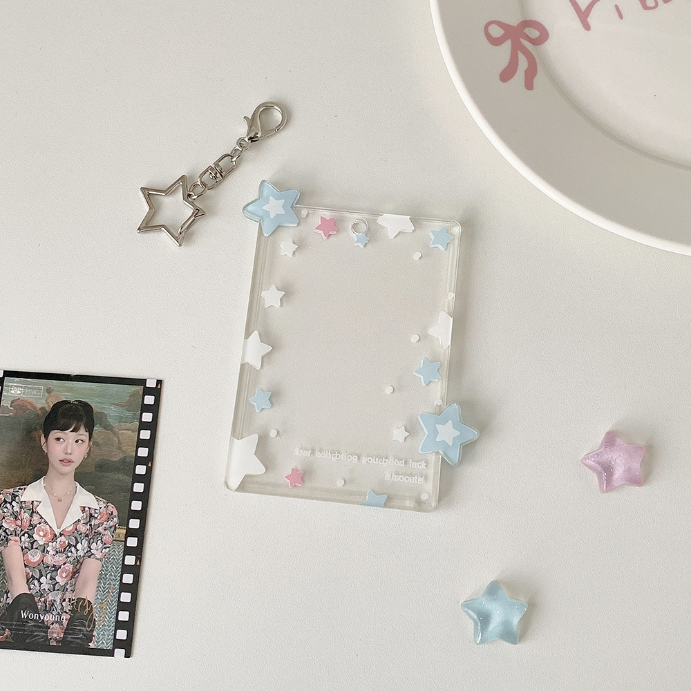 Hisocute tarjeta de estrella de color de tres pulgadas colgantes de pantalla de colgantes de tarjeta pequeña bolsa colgante