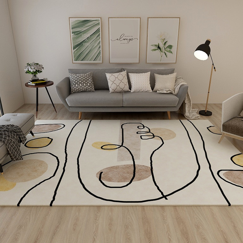 Nordic ins estilo sala de estar alfombra moderna minimalista elegante casa Mat dormitorio alfombra lavada mesa de té alfombra mat