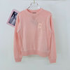 miumiu Pink wool Embroidery letter jacket lovely leisure time Loose T-shirts Long sleeve tender sweater