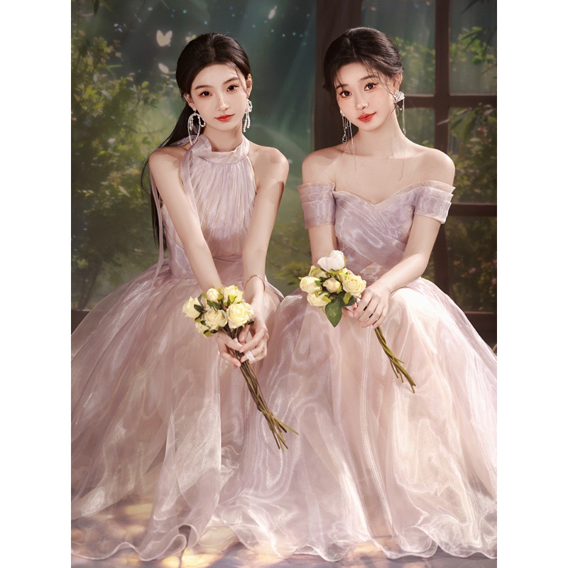 Fairy-Like Bridesmaid Dresses for Petite Women, 2026 New Spring High-End Niche Sister Group Graduation Gown, Long Style for Women