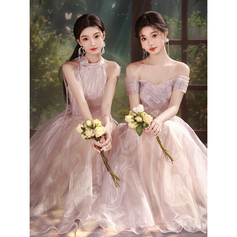 Fairy-Like Bridesmaid Dresses for Petite Women, 2026 New Spring High-End Niche Sister Group Graduation Gown, Long Style for Women Fairy-Like Bridesmaid Dresses for Petite Women, 2026 New Spring High-End Niche Sister Group Graduation Gown, Long Style for Women