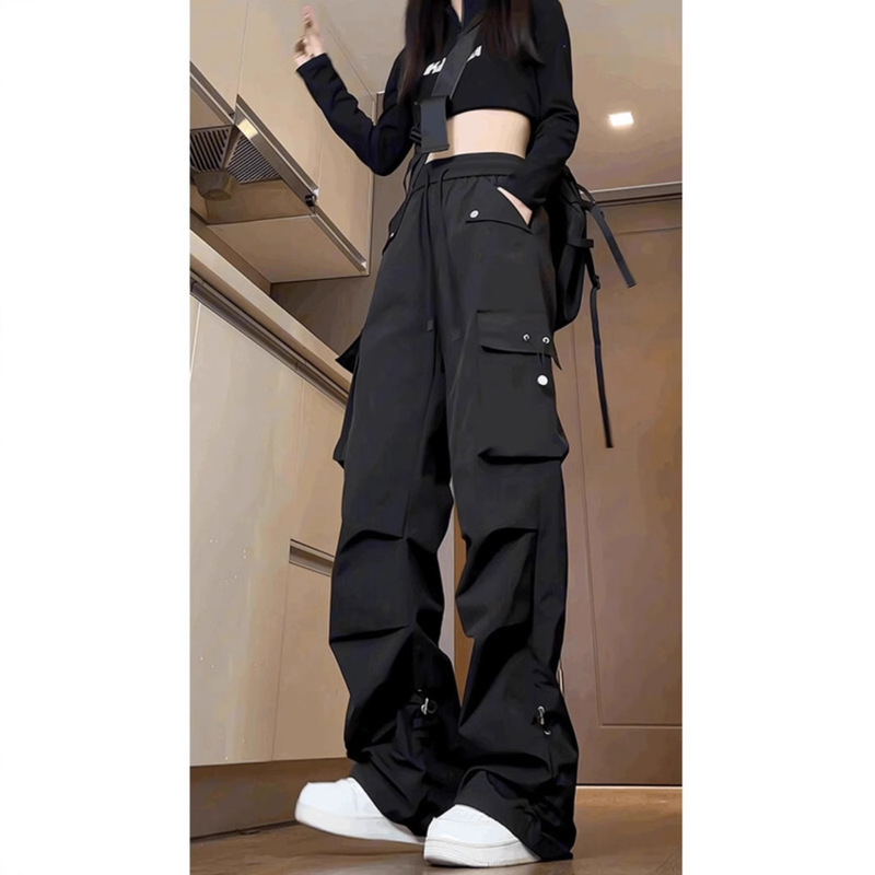 Black Cargo Pants for Women 2025 New Style Petite Spring and Autumn Loose Casual Sports Hiking Autumn and Winter Plus Size Softshell Pants