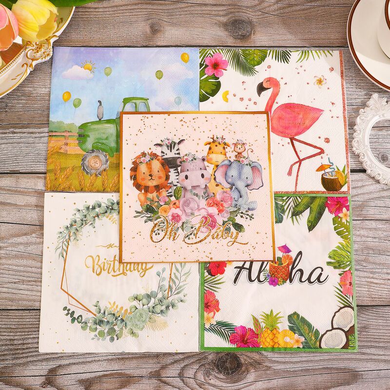 New Ready-Made Paper Towels, Flamingo Tractors, Zoo Eucalyptus Leaf Paper Towels, Various Styles to Choose from