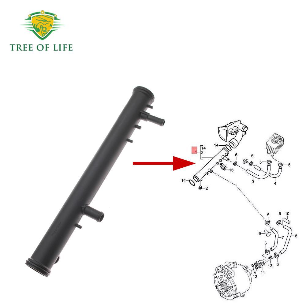 022121050A adecuado para Volkswagen Touareg 3.2L V6 nuevo motor tubería de agua de refrigerante image 2