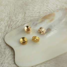 14k包金保色恶魔之眼车轮隔珠 diy手工饰品配件 回字纹祥云轮胎珠