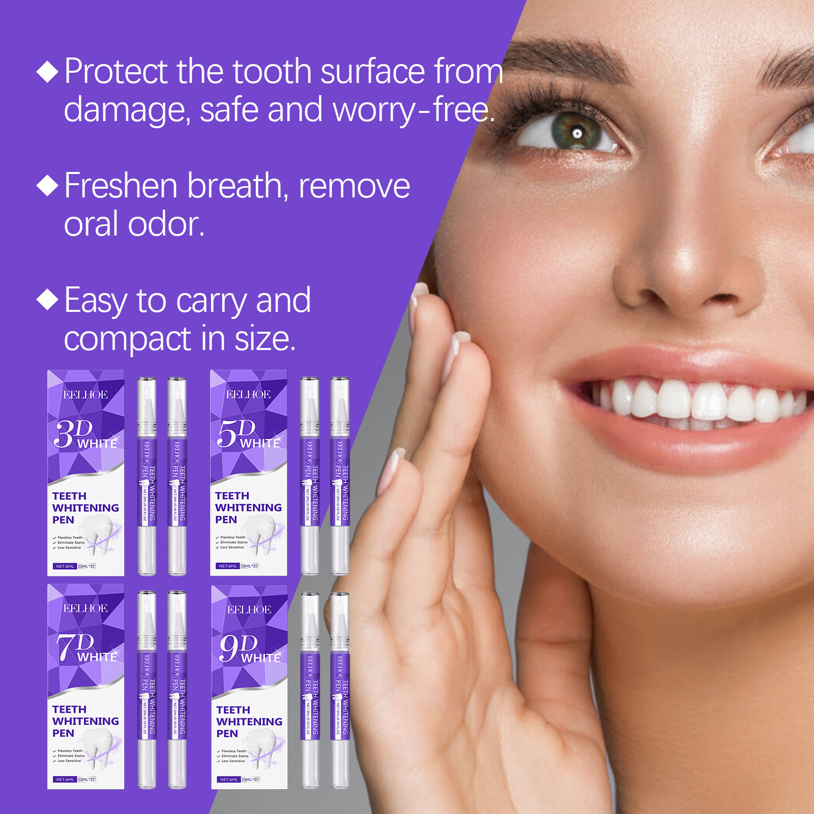 Cross-Border EELHOE Teeth Whitening Pen Teeth Stain Remover Dental Cleaning Care Oral Hygiene Fresh Breath Stain Wholesale