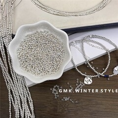 合金保色シルバービーズビーズビーズビーズDIY手作りビーズブレスレットネックレス材料アクセサリーアクセサリー