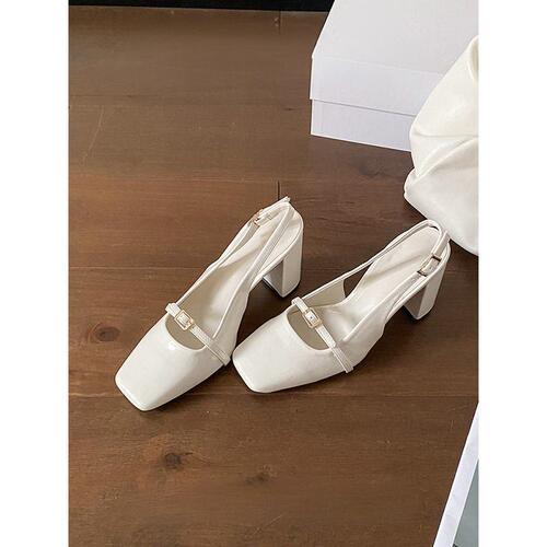 Designer-style midsole wedge sandals for spring and summer, with a vintage, minimalist, and casual high-top design, showcasing long legs.
