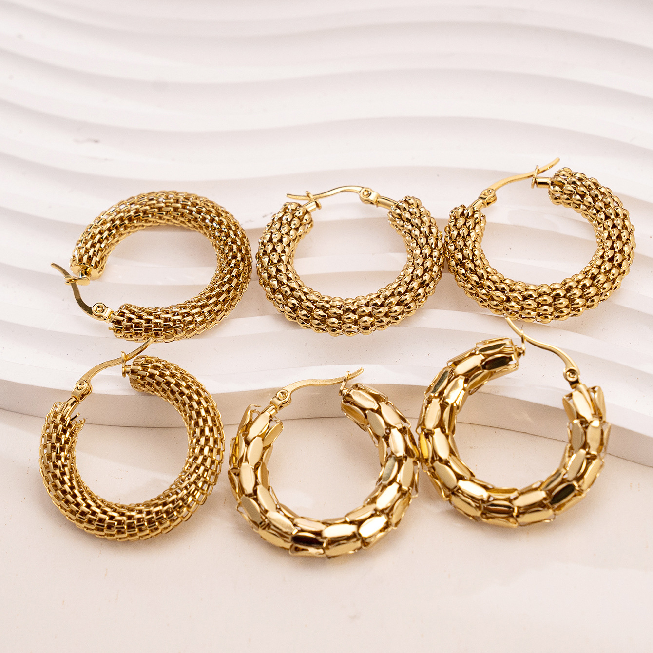 Plating Design 1 Pair Retro Geometric Plating 304 Stainless Steel Earrings