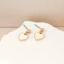 定制奶白爱心耳坠S925银<font red=H>耳钉</font>金属耳环韩国轻奢东大门高级感耳饰