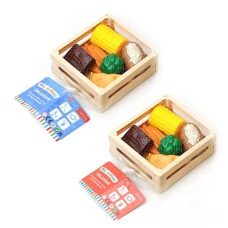 仿真食物过家家收纳笼厨房模拟做饭水果蔬菜迷你食物套装玩具