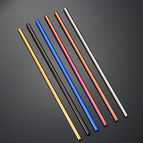 304 stainless steel straw anti-wrinkle milk tea beverage coffee color drinking straw metal straight straw set wholesale manufacturer