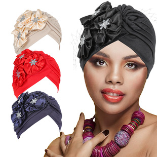 �r�������Lӡ��ñ�����b�Ůʿ�^��ñTurban cap�S��ֱ�N�^��ñ��