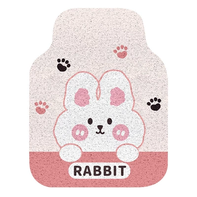 Cartoon Cute Silk Loop Floor Mats, Stain-Resistant and: Avtomobil döşəmə paspasları - cute-bunny-5050cm-one-piece-of-back-wire-loop