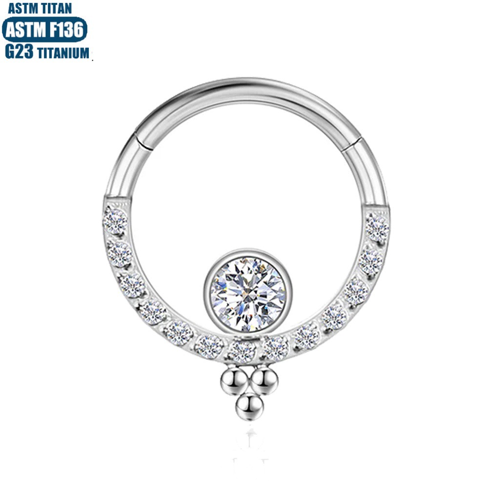 Silver pointed spike labret stud material detail