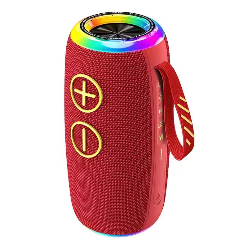 Altavoz Bluetooth transfronterizo doble altavoz subwoofer pesado lámpara de color portátil tarjeta de enchufe sonido altavoz de escritorio impermeable al aire libre