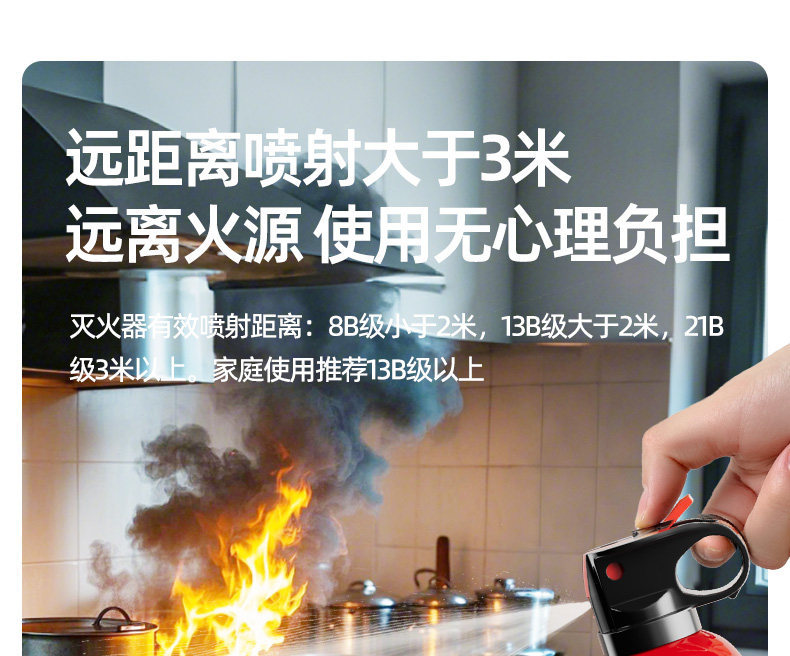 Suitable for household water-based fire extinguishers, 2026 new national standard, 3C certified, high-temperature resistant, explosion-proof, simple for kitchen and car use