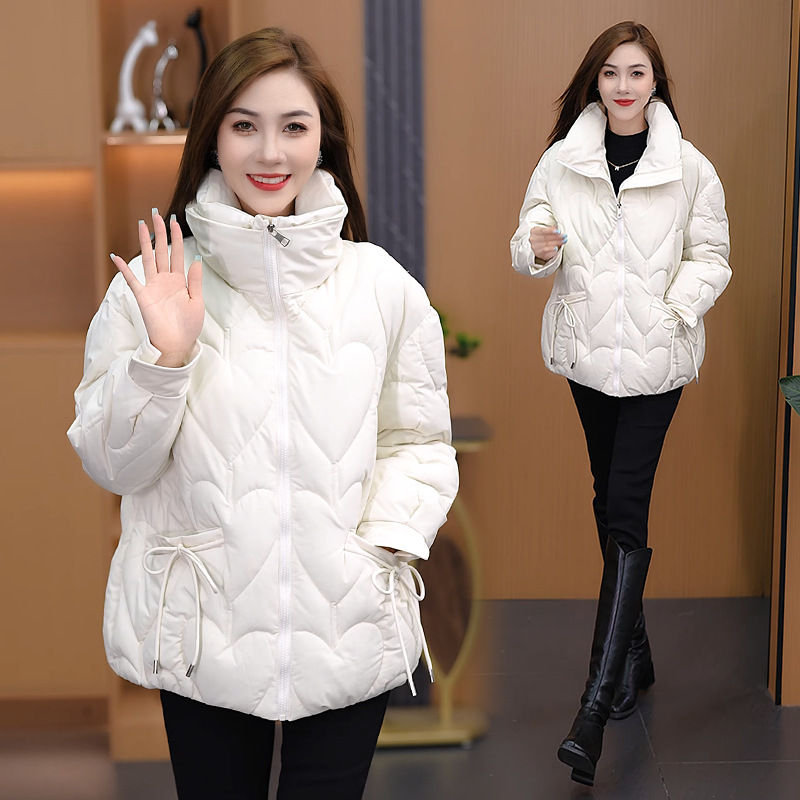 2024 invierno ropa de algodón de pluma de mujer ropa de pan holgada coreana ropa de algodón de cuello vertical abrigo de algodón cálido chaqueta gruesa image 9