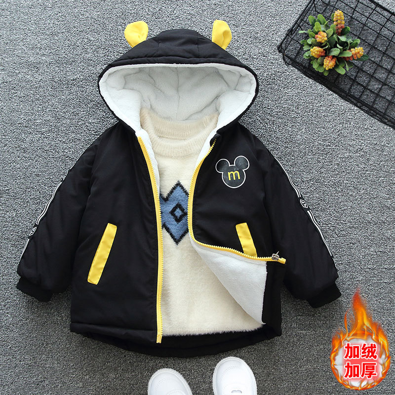 Ropa para niños abrigo para niños Otoño e Invierno para niños Abrigo acolchado con capucha estilo occidental ropa engrosada estilo coreano casual