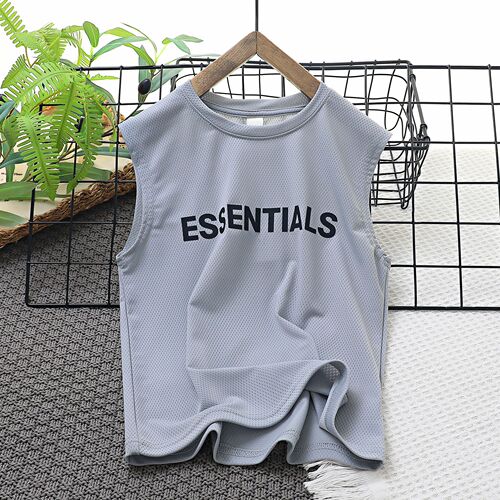 Children's Fashion English Alphabet Backless Top Breathable Versatile