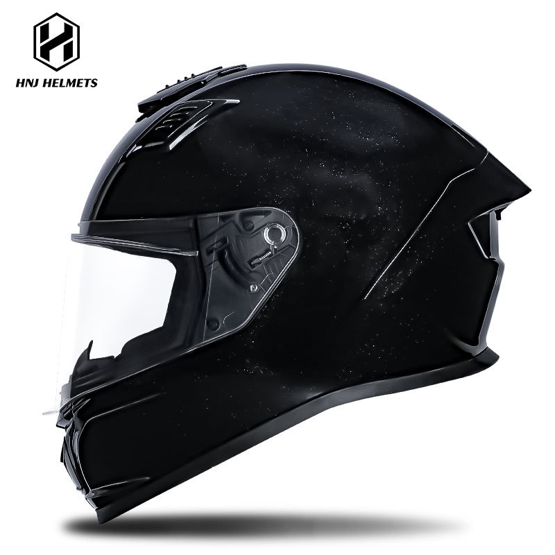 Universal – Helmet Summer Sunscreen Motosiklet kaskı (dəbilqə) - 607-bright-black-transparent-visor-s