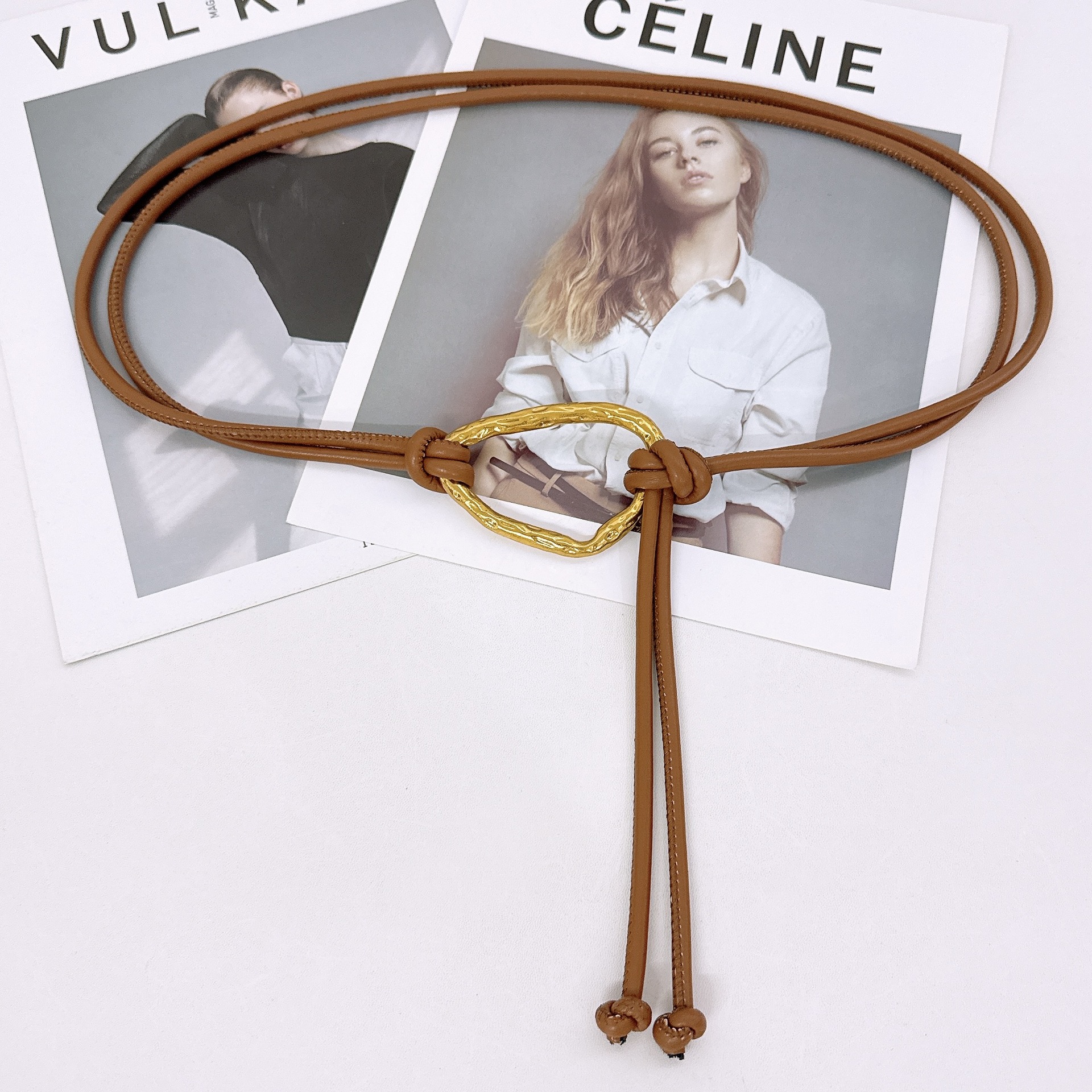 Cinturón de cordón de moda retro cinturón de mujer cinturón de decoración abrigo vestido cinturón de cuero casual cinturón de cintura de estilo europeo y americano