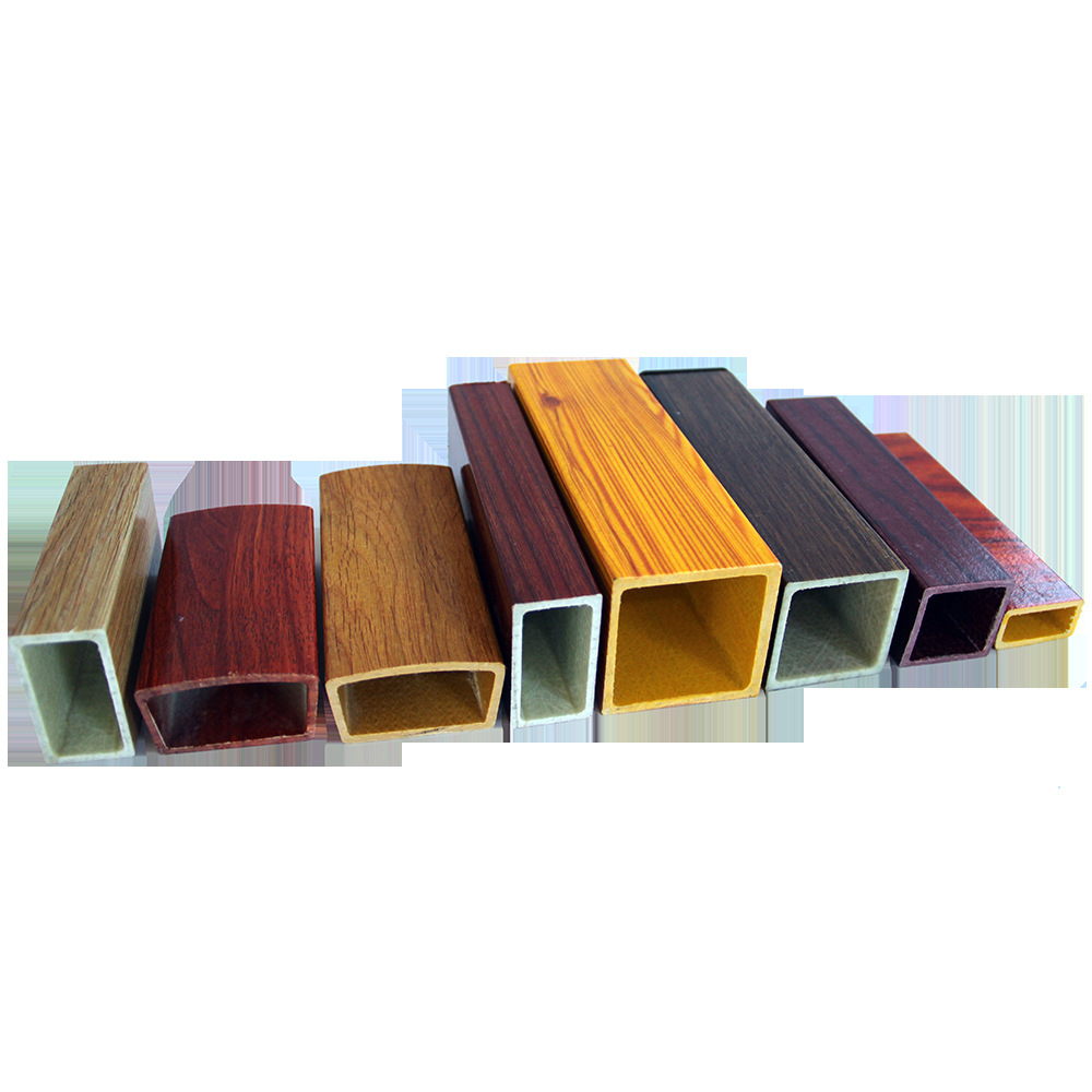 生产玻璃钢绝缘木纹 方管 圆管 双芯型材 护栏扶手专用FRP管材