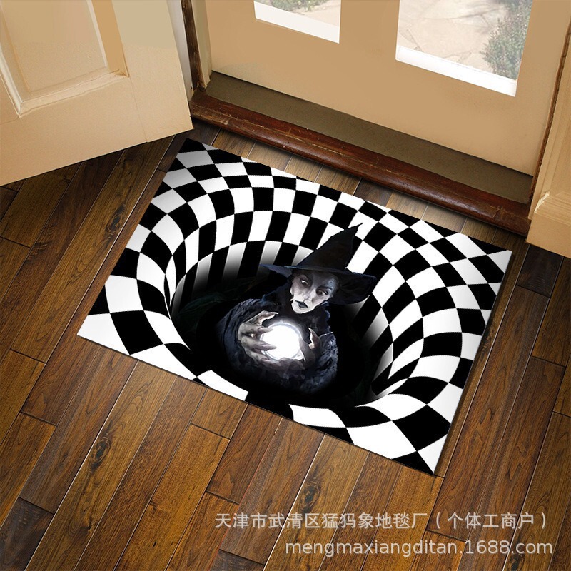 クロスボーダークリエイティブピエロシリーズクリスタルベルベットフロアマットホームエントランスエントランス汚れ防止と耐摩耗性ドアマット浴室滑り止めマット|undefined