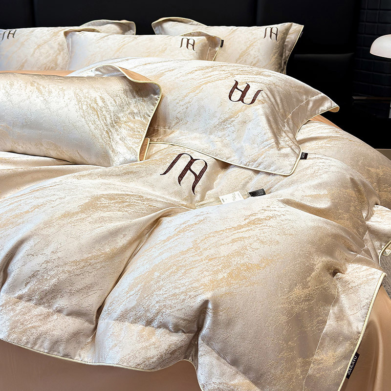 Elegant Premium Tencel Bedding Set With Jacquard Embroidery_voghion.com
