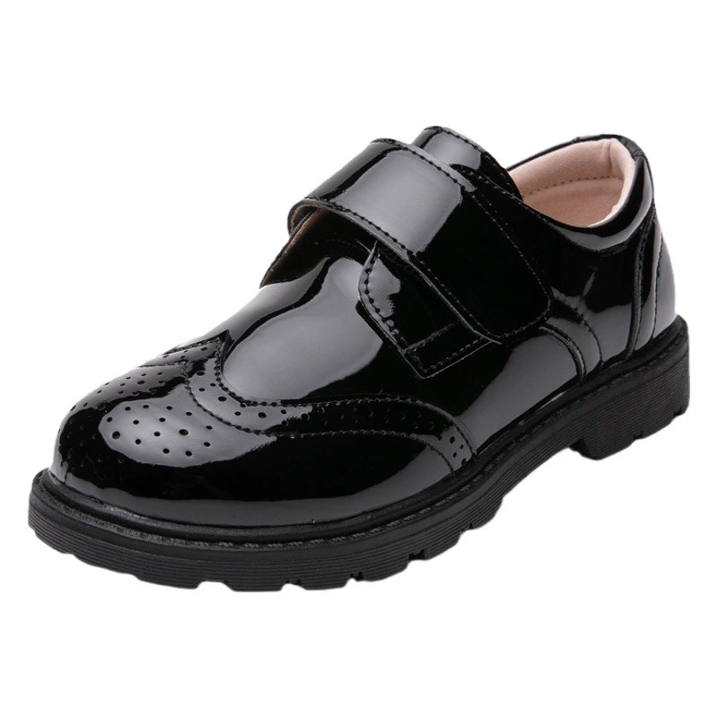 Amazon трансграничные европейские и американские новые кожаные туфли для мальчиков, детские черные детские туфли для выступлений в британском стиле на подкладке для больших и средних размеров