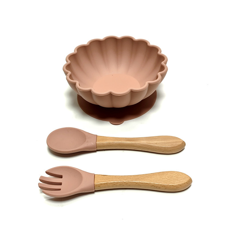 Amazon Explosive Silicone Children's Dinner Plate Suction Cup One-piece Partition Food Silicone Dinner Plate Baby Food Bowl