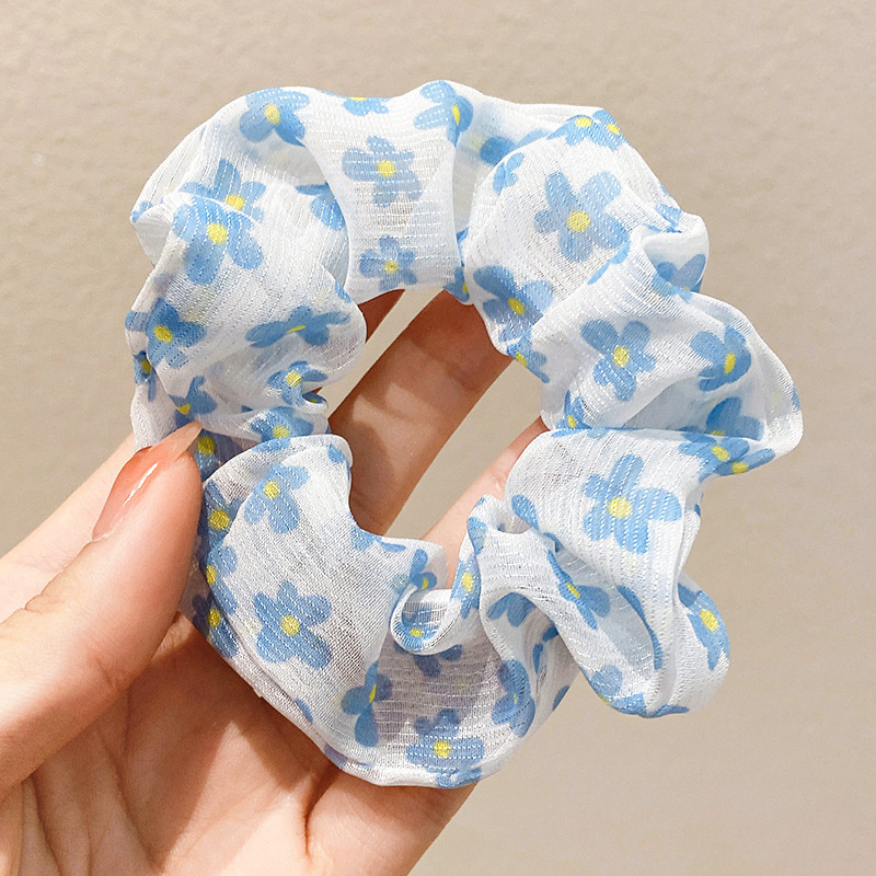 Temperamento flor triturada intestino grueso anillo para el cabello de mujer alta cola de caballo correa 2025 nuevo dulce no daña cabello cuerda para el cabello